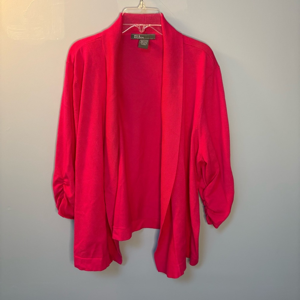 89th & Madison Vibrant Pink Cardigan plus size 1x.